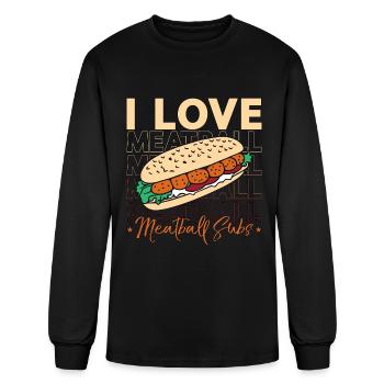 Meatballs I Love Meatball Subs Italian Foodies - Men's Long Sleeve T-Shirt - black - Front