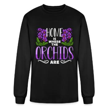 Orchids Home Is Where The Orchids Are Gardening - Men's Long Sleeve T-Shirt - black - Front