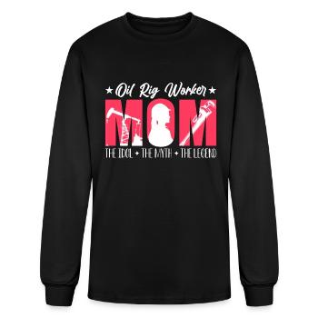 Travailleur de plate-forme pétrolière Maman L’idole Le mythe Forage pétrolier - T-shirt à manches longues Homme - noir - Devant