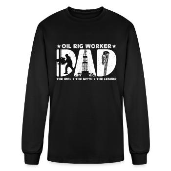 Papa d’ouvrier de plate-forme pétrolière L’idole Forage de l’industrie pétrolière - T-shirt à manches longues Homme - noir - Devant