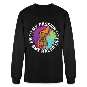 BMX Racer My Passion My BMX Racer Life Bike Racing - Men's Long Sleeve T-Shirt - black - Front