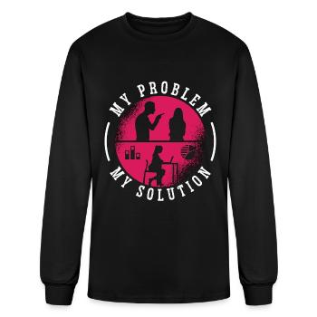 Data Analyst My Problem My Solution Pictogram Mom - Men's Long Sleeve T-Shirt - black - Front