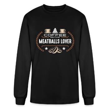 Meatballs Lover Coffee Pasta Meatball Coffee Lover - Men's Long Sleeve T-Shirt - black - Front