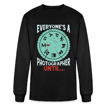 Photographer Everyone's A Photographer Cameraman - Men's Long Sleeve T-Shirt - black - Front