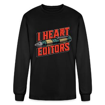 Book Editor I Heart Editors Publisher Bookworm - Men's Long Sleeve T-Shirt - black - Front