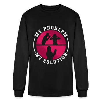 Book Editor My Problem My Pictogram Mom Dad Editor - Men's Long Sleeve T-Shirt - black - Front