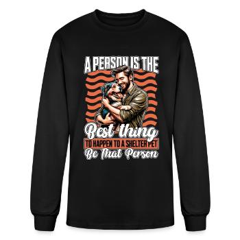 Animal Shelter A Person Is The Best Veterinarian - Men's Long Sleeve T-Shirt - black - Front