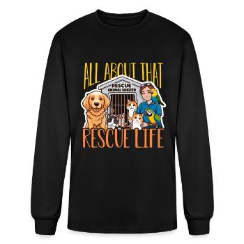 Animal Shelter All About That Rescue Veterinarian - Men's Long Sleeve T-Shirt - black - Front