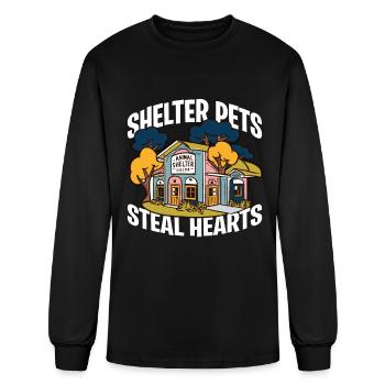 Animal Shelter Pets Steal Hearts Veterinarian - Men's Long Sleeve T-Shirt - black - Front