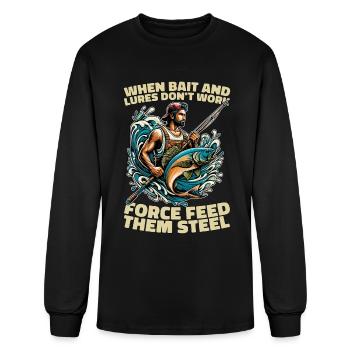 Spearfishing When Bait And Lures Loves Freedive - Men's Long Sleeve T-Shirt - black - Front