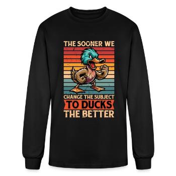 Canard colvert : le plus tôt nous changeons : l’amateur d’oiseaux aquatiques - T-shirt à manches longues Homme - noir - Devant