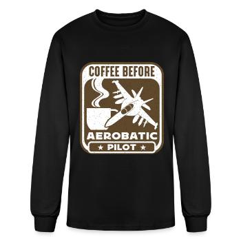 Aerobatic Pilot Coffee Glider Pilot Coffee Lover - Men's Long Sleeve T-Shirt - black - Front