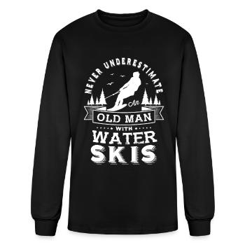 Water skiing funny - Men's Long Sleeve T-Shirt - black - Front