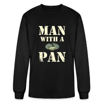 Man With A Pan Gold Panning Gold Prospector - Men's Long Sleeve T-Shirt - black - Front