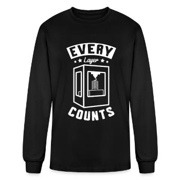 Every Layer Counts 3D Printer Owner 3D Printing - Men's Long Sleeve T-Shirt - black - Front