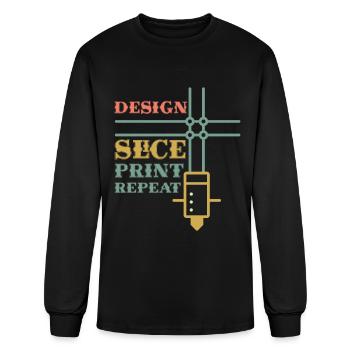 Design Slice Print Repeat Nozzle 3D Printing Lover - Men's Long Sleeve T-Shirt - black - Front