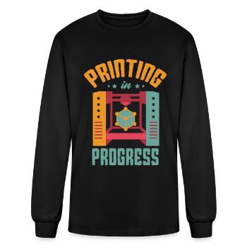Printing In Progress 3D Printer Owner 3D Printing - Men's Long Sleeve T-Shirt - black - Front