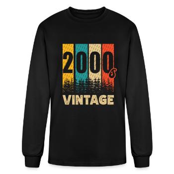 2000's Vintage Decade 2000 Era Millenium Retro - Men's Long Sleeve T-Shirt - black - Front