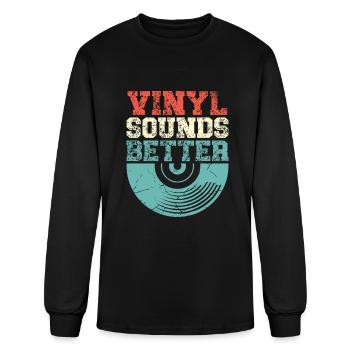 Vinyl Sounds Better Audiophile Music Vinyl Player - Men's Long Sleeve T-Shirt - black - Front