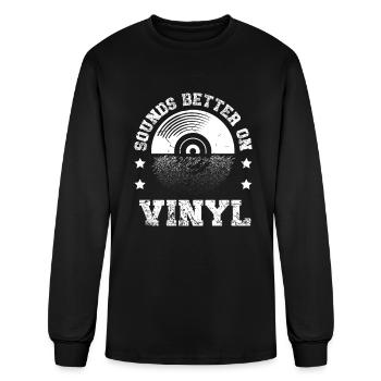 Sounds Better On Vinyl Record Audiophile Music - Men's Long Sleeve T-Shirt - black - Front