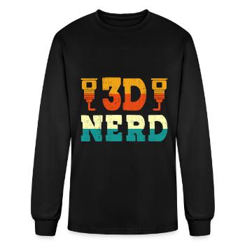 3D Nerd 3D Printer Nozzle 3D Printing Lover - Men's Long Sleeve T-Shirt - black - Front