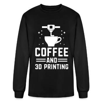 Coffee And 3D Printing Caffeine Nozzle 3D Printer - Men's Long Sleeve T-Shirt - black - Front