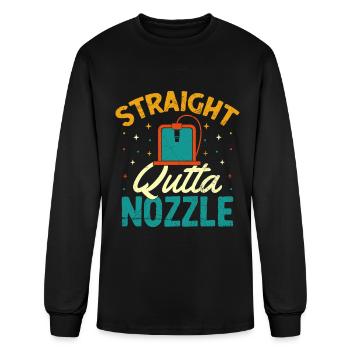 Straight Outta Nozzle Nozzle 3D Printing Lover - Men's Long Sleeve T-Shirt - black - Front