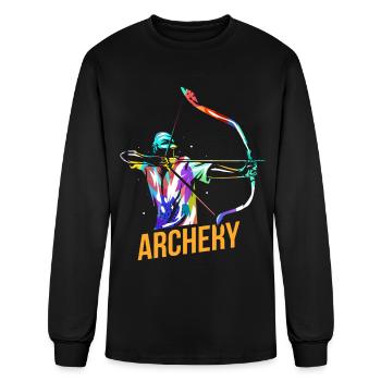 Bow Archery Longbow Gift - Men's Long Sleeve T-Shirt - black - Front