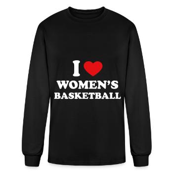 I Love Women's Basketball I Heart Basketball - Men's Long Sleeve T-Shirt - black - Front