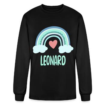 Leonard Name Rainbow Baby - Men's Long Sleeve T-Shirt - black - Front