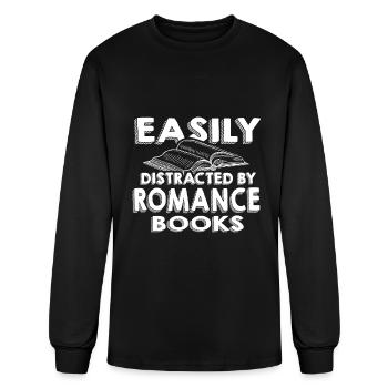 Romance Novel Gift Easily Distracted by Romance - Men's Long Sleeve T-Shirt - black - Front