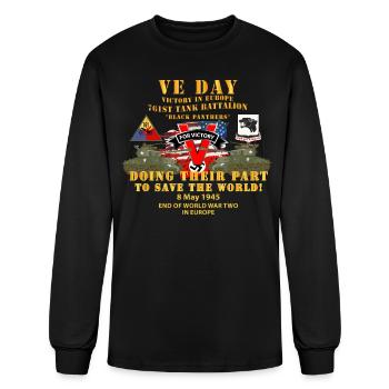 Army 761st Tank Bn VE Day Victory in Europe Day En - Men's Long Sleeve T-Shirt - black - Front