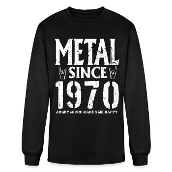 Métal Cadeau Anniversaire Vintage 1970 - T-shirt à manches longues Homme - noir - Devant