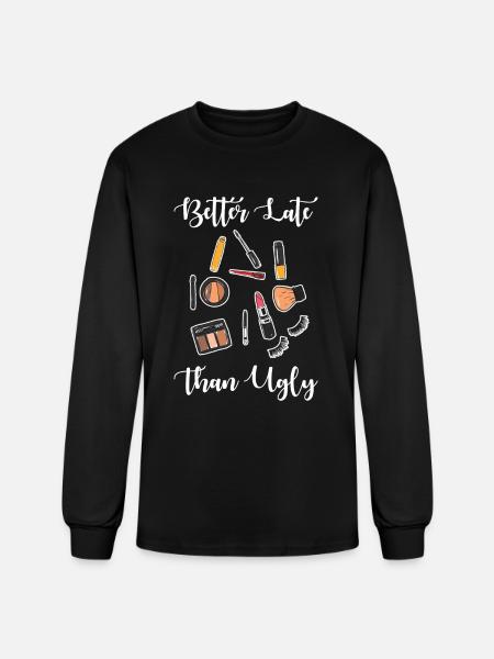 Make-up Cosmetics Saying Funny - Men's Long Sleeve T-Shirt - black