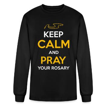 Keep Calm and Pray your Rosary - Men's Long Sleeve T-Shirt - black - Front