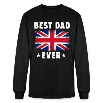 British Best Dad Ever Britain Dad Britain Flag - Men's Long Sleeve T-Shirt - black - Front