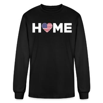 USA Home Country Patriotic United States Flag - Men's Long Sleeve T-Shirt - black - Front