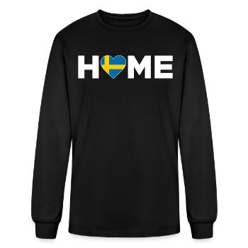 Sweden Home Country Swedish Flag Sweden Heart - Men's Long Sleeve T-Shirt - black - Front