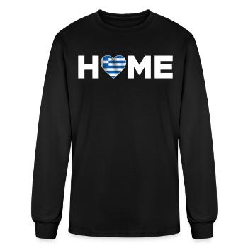 Greece Home Country Greek Flag Greece Heart - Men's Long Sleeve T-Shirt - black - Front