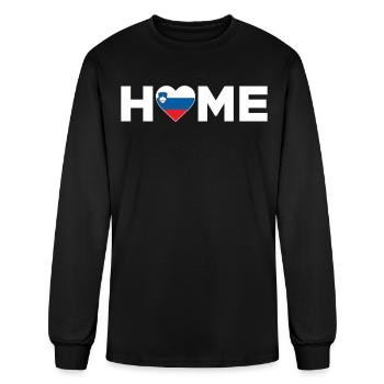 Slovenia Home Country Slowenian Flag Heart - Men's Long Sleeve T-Shirt - black - Front