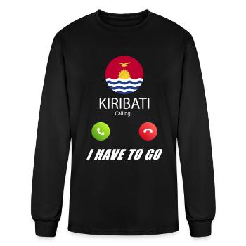 Kiribati is calling Is calling Flag Saying - Men's Long Sleeve T-Shirt - black - Front