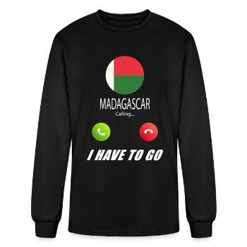 Madagascar is calling Is calling Flag Saying - Men's Long Sleeve T-Shirt - black - Front