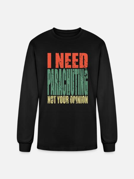 Parachuting Saying Funny - Men's Long Sleeve T-Shirt - black