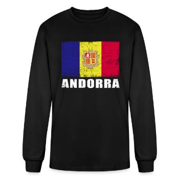 Andorra Flag Grunge Country Flag Andorra - Men's Long Sleeve T-Shirt - black - Front