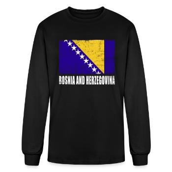 Bosnia And Herzegovina Flag - Men's Long Sleeve T-Shirt - black - Front