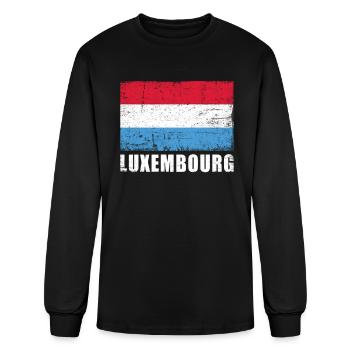 Luxembourg Flag Grunge Country Flag Luxembourg - Men's Long Sleeve T-Shirt - black - Front