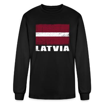 Latvia Flag Grunge Country Flag Latvia - Men's Long Sleeve T-Shirt - black - Front