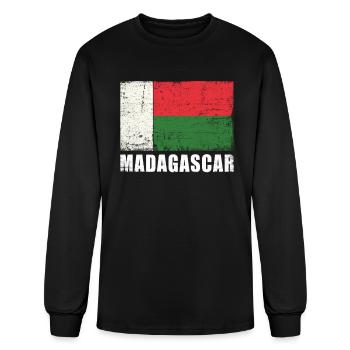 Madagascar Flag Grunge Country Flag Madagascar - Men's Long Sleeve T-Shirt - black - Front