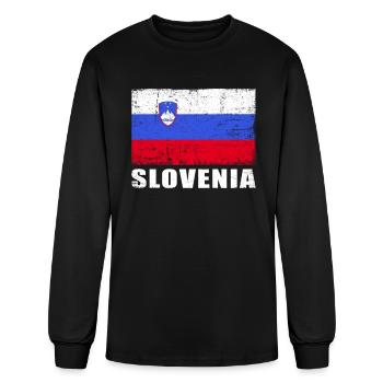 Slovenia Flag Grunge Country Flag Slovenia - Men's Long Sleeve T-Shirt - black - Front
