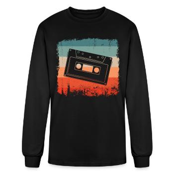 Audio Cassette Retro Tape Cassette - Men's Long Sleeve T-Shirt - black - Front